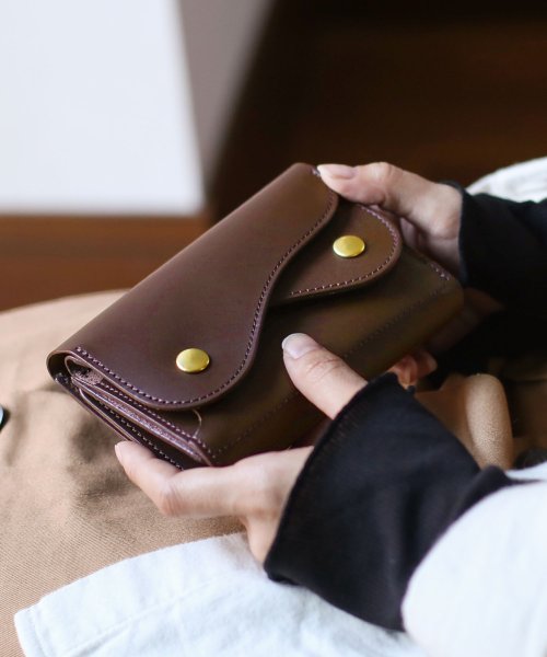 [Jamale]牛革レザー日本製三つ折りミニ財布