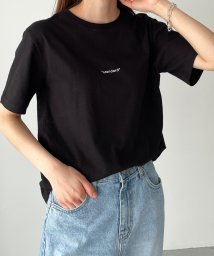 CANAL JEAN(キャナルジーン)/El mar(エルマール)"standard"刺繍半袖Tシャツ/ブラック