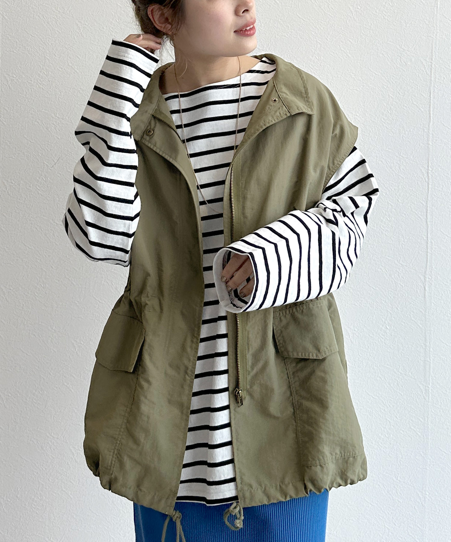 w closet ベスト カーキ