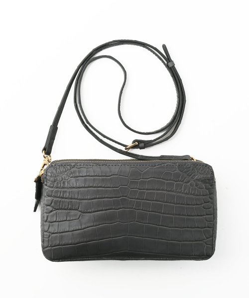 ナイルクロコダイルマット加工ミニショルダーバッグ 本革 なし