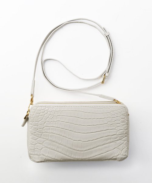 ナイルクロコダイルマット加工ミニショルダーバッグ 本革 なし
