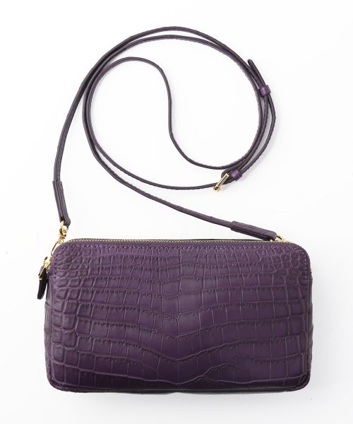 ナイルクロコダイルマット加工ミニショルダーバッグ 本革 なし