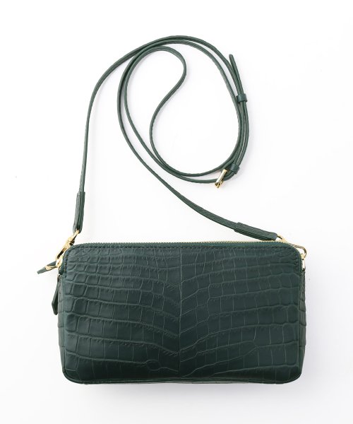 ナイルクロコダイルマット加工ミニショルダーバッグ 本革 なし