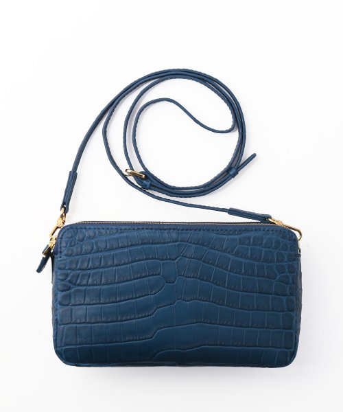 ナイルクロコダイルマット加工ミニショルダーバッグ 本革 なし