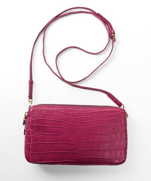 ナイルクロコダイルマット加工ミニショルダーバッグ 本革 なし