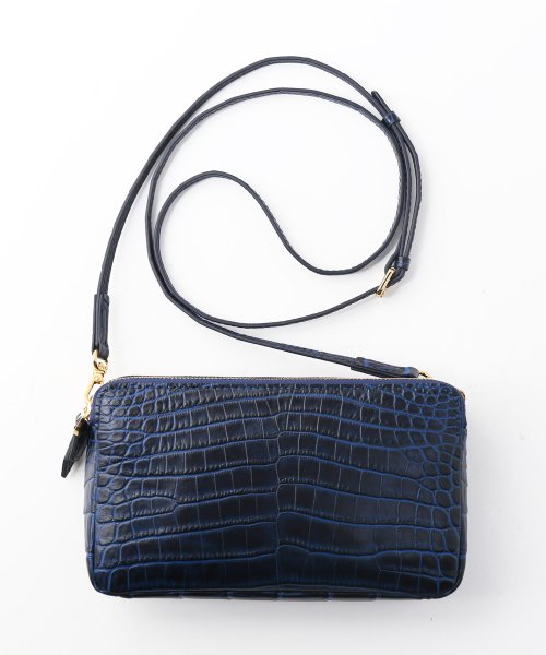 ナイルクロコダイルマット加工ミニショルダーバッグ 本革 なし