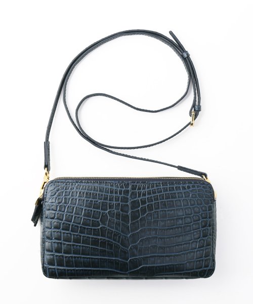 ナイルクロコダイルマット加工ミニショルダーバッグ 本革 なし