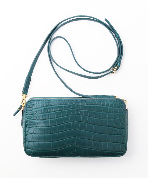 ナイルクロコダイルマット加工ミニショルダーバッグ 本革 なし