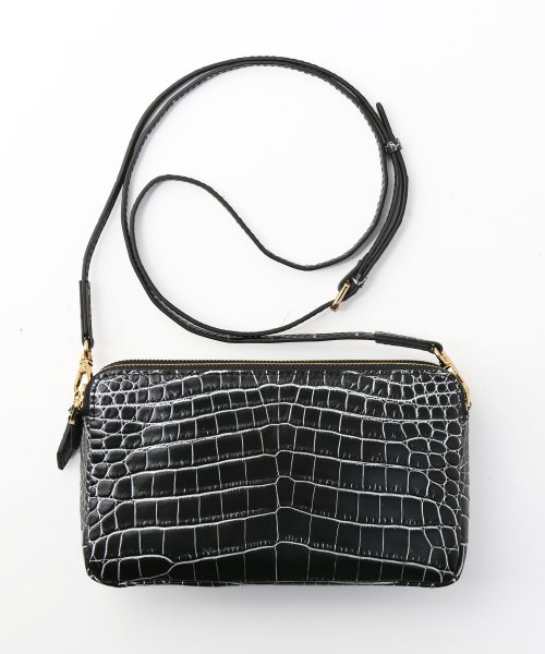 ナイルクロコダイルマット加工ミニショルダーバッグ 本革 なし