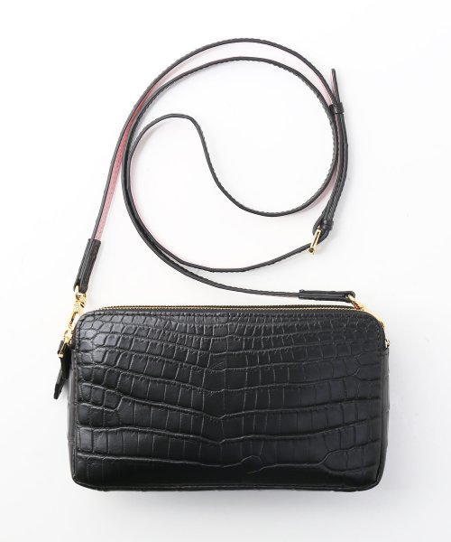 ナイルクロコダイルマット加工ミニショルダーバッグ 本革 なし