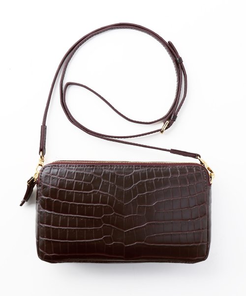 ナイルクロコダイルマット加工ミニショルダーバッグ 本革 なし