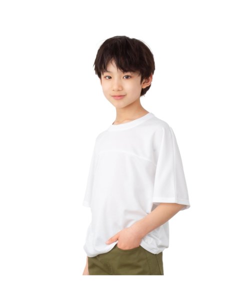 MAC HOUSE(kid's)(マックハウス（キッズ）)/NAVY ネイビー ドライメッシュTシャツ N23－3－22016/ホワイト