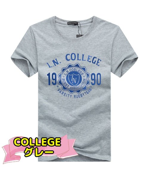 mowmow(マウマウ)/Tシャツ メンズ レディース 半袖 カットソー 男女兼用 ペアルック おしゃれ クルーネックTシャツ ストリート アメカジ/グレー系1