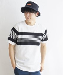 ikka/パイナップルパネルボーダーTシャツ/505007840