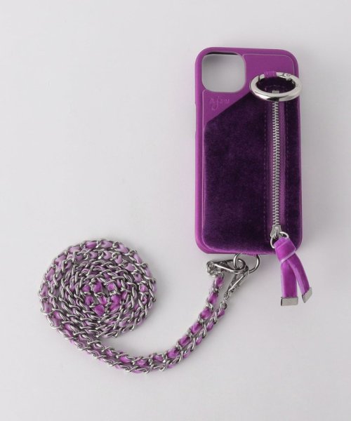 BEAUTY&YOUTH UNITED ARROWS(ビューティーアンドユース　ユナイテッドアローズ)/＜AJEW＞CADENAS ベルベット チェーン ストラップ iPhone13ケース/PURPLE