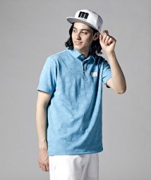 Munsingwear(マンシングウェア)/『ENVOY』吸汗速乾UPF30総柄ジャカードテーラーカラーシャツ/ブルー