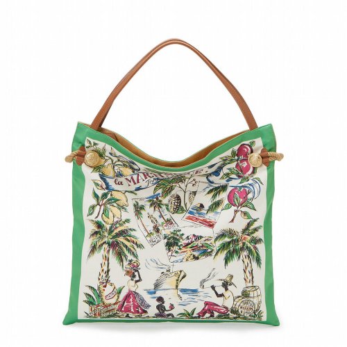 【TREASURE TOPKAPI】トレジャー トプカピ【アーカイブ】マイルドサテン スカーフ パネル柄 トートバッグ 2023 