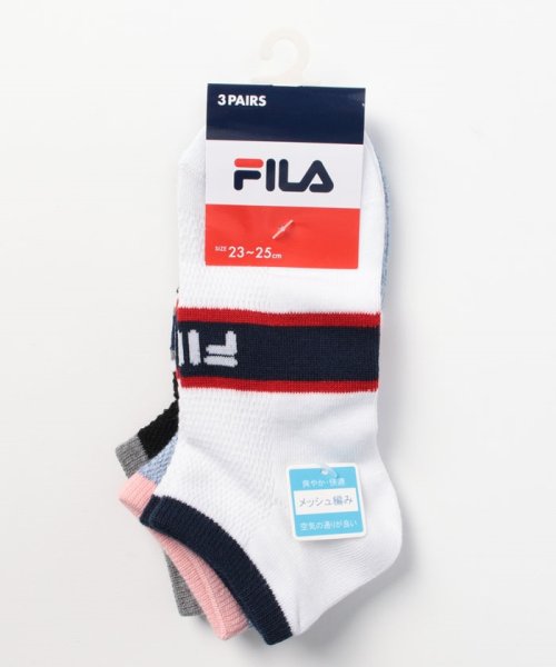 FILA socks Ladies(フィラ　ソックス　レディース)/甲ロゴ アンクルソックス 3足組 レディース/その他1
