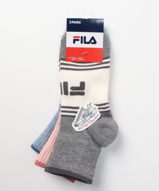 FILA socks Ladies/甲ロゴ ショートリブソックス 3足組 レディース/505239192