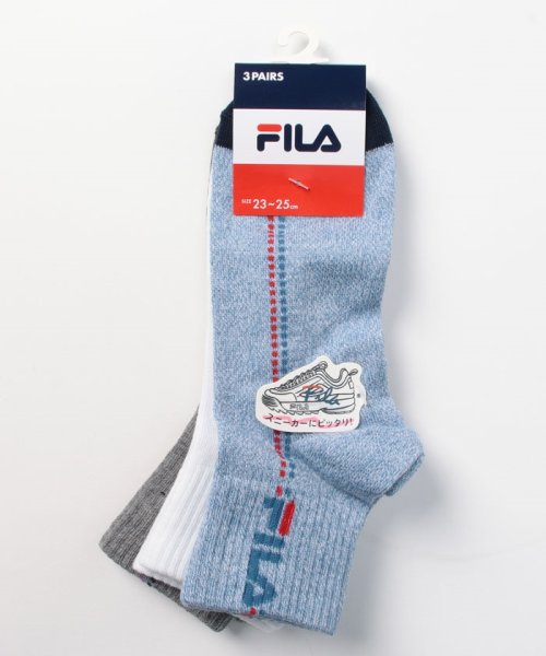 FILA socks Ladies(フィラ　ソックス　レディース)/バイカラーライン ショートリブソックス 3足組 レディース/その他1