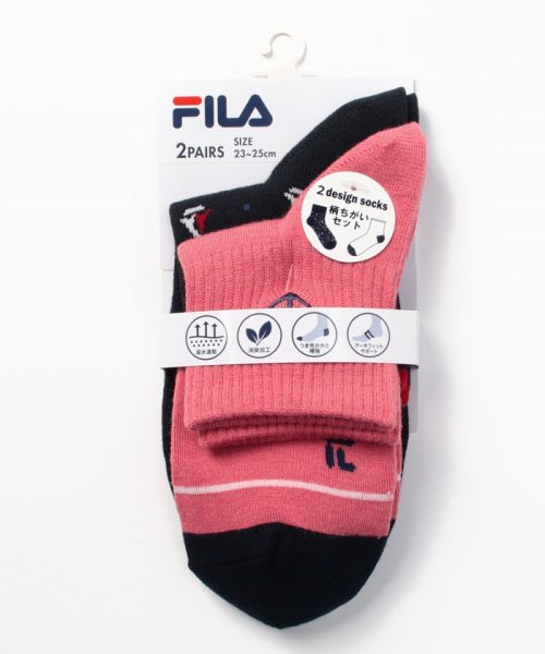 FILA socks Ladies(フィラ　ソックス　レディース)/ヨット柄 ショートソックス 2足組 レディース/その他2