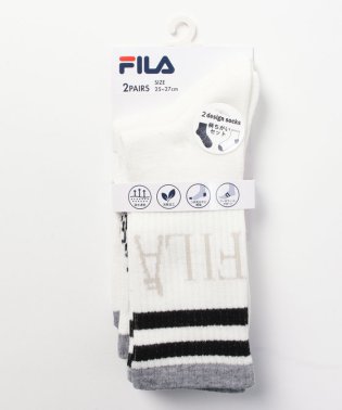 FILA socks Mens/テニス柄1 リブソックス 2足組 メンズ/505239201