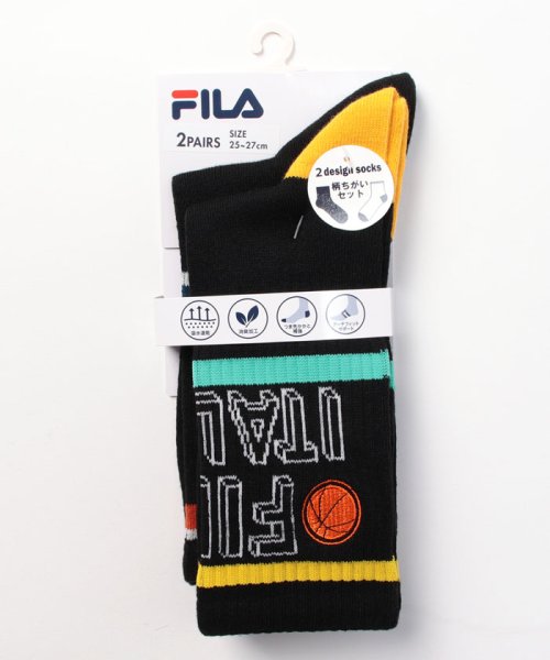 FILA socks Mens(フィラ　ソックス　メンズ)/バスケットボール柄 リブソックス 2足組 メンズ/その他2