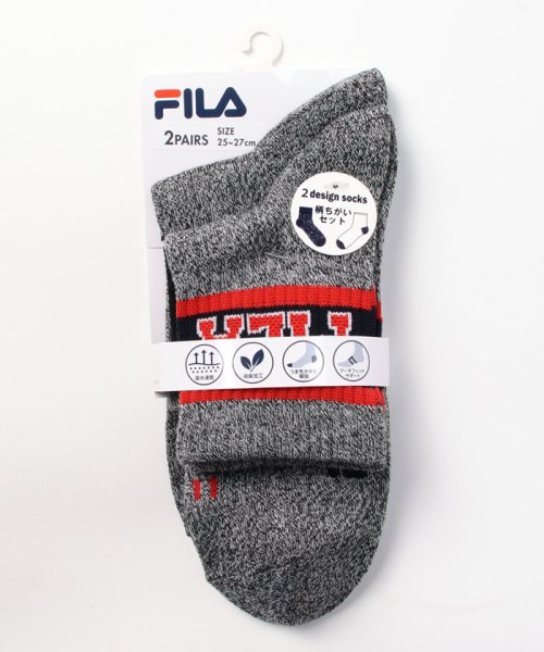 FILA socks Mens(フィラ　ソックス　メンズ)/ロゴ リブソックス 2足組 メンズ/その他2