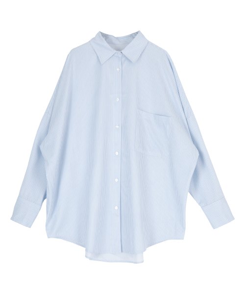 SEA DRESS(シードレス)/オーバーサイズシャツラッシュガード/ストライプ/ブルー