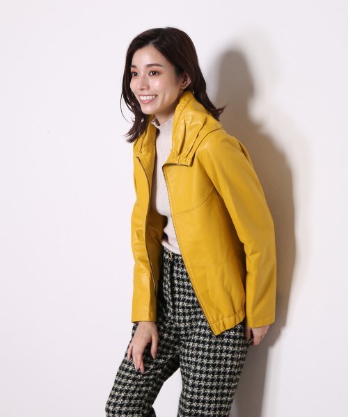 ラムレザーライダースジャケット 着丈56cm