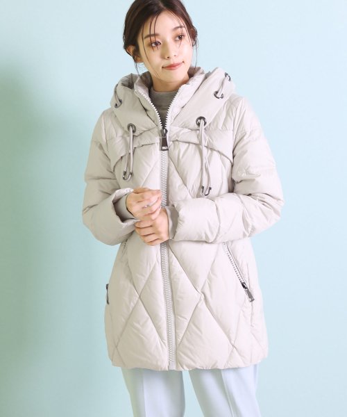 [Filomo]洗えるダウンコートフード付き 