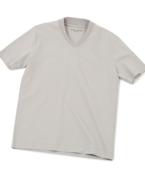 Men's Bigi(メンズビギ)/【ACTIVE TAILOR】シルケットスムースVネックTシャツ/グレー