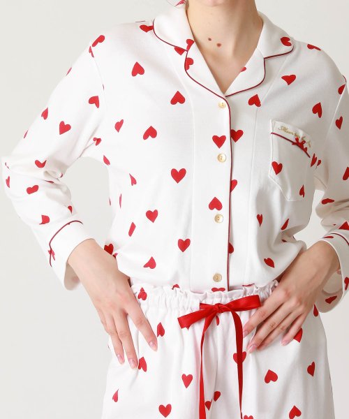 セール】 ナルエー(Narue) |シルケットスムースハートシャツパジャマ(505243520) MAGASEEK
