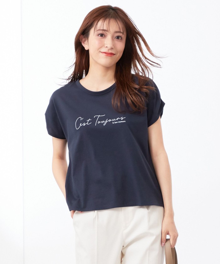 セール】【美人百花6月号掲載】フレンチスリーブロゴ Tシャツ