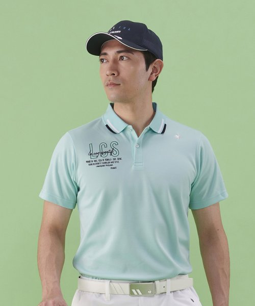 le coq sportif GOLF (ルコックスポルティフ（ゴルフ）)/EXcDRY半袖ポロシャツ (吸汗速乾/UV CUT(UPF15)/高速ドライ/EXcDRY D－Tec（エクシードライ　ディーテック【アウトレット】/エメラルド(ブルー系)