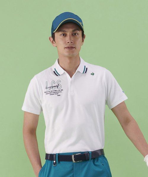 le coq sportif GOLF (ルコックスポルティフ（ゴルフ）)/EXcDRY半袖ポロシャツ (吸汗速乾/UV CUT(UPF15)/高速ドライ/EXcDRY D－Tec（エクシードライ　ディーテック【アウトレット】/ホワイト