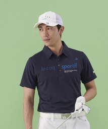 le coq sportif GOLF (ルコックスポルティフ（ゴルフ）)/EXcDRYロゴ半袖シャツ (吸汗速乾/UV CUT(UPF15)/高速ドライ/EXcDRY D－Tec（エクシードライ　ディーテック【アウトレット】/ネイビー