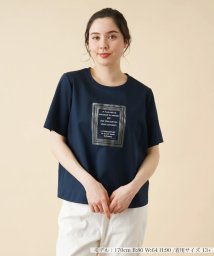 Leilian PLUS HOUSE(レリアンプラスハウス)/レタードＴシャツ/ネイビー