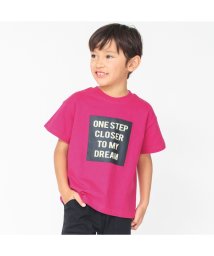 BRANSHES(ブランシェス)/【抗菌・消臭・防汚】ボックスロゴ半袖Tシャツ/ピンク