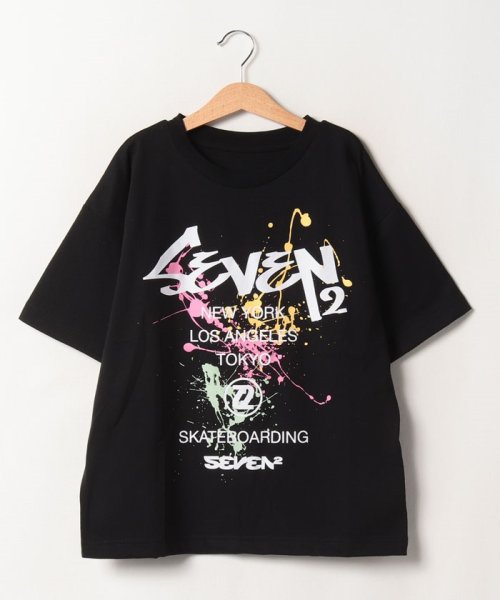 SEVEN2(セブンツー)/SEVEN2　ハンソデ Tシャツ/ブラック
