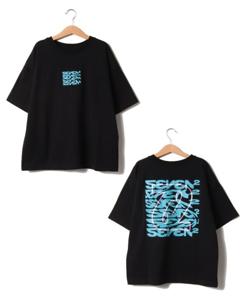 SEVEN2(セブンツー)/SEVEN2　ハンソデ Tシャツ/ブラック