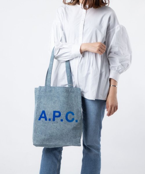 A.P.C.(アーペーセー)/アーペーセー A.P.C. COFBX M61442 トートバッグ メンズ レディース バック 手提げ 鞄 ロゴ コットン カジュアル プレゼント お祝い 記念/ブルー