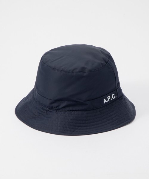 A.P.C.(アーペーセー)/アーペーセー A.P.C. PAAES M24096 帽子 レディース ファッション小物 ハット バケットハット キャップ コットン ロゴプリント アウトドア /ネイビー