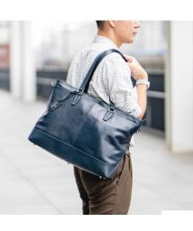 GUIONNET(GUIONNET)/GUIONNET トートバッグ PG007 2WAY LEATHER TOTE BAG ギオネ レザー ビジネストート/ネイビー