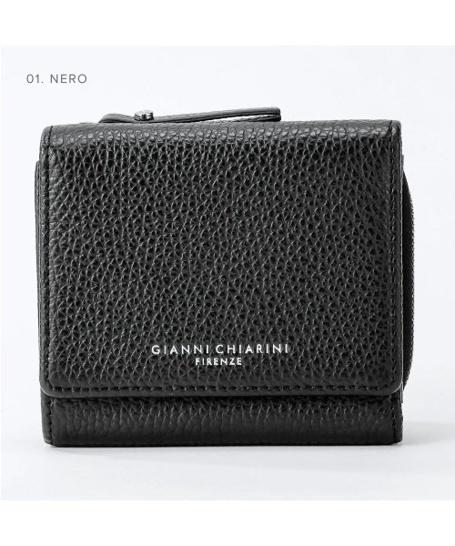 GIANNI CHIARINI(ジャンニキアリーニ)/ジャンニキアリーニ GIANNI CHIARINI PF 5080 GRN 三つ折り財布 GRAIN WALLETS レディース 財布 グレインウォレット ジャ/ブラック