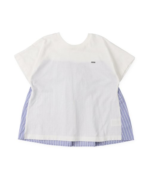 FITH(フィス)/ソフト天竺×ストライプ 半袖Tシャツ/ホワイト
