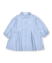SLAP SLIP(スラップスリップ)/【お揃い】ストライプ柄袖リボン7分袖シャツ(90~130cm)/ブルー系