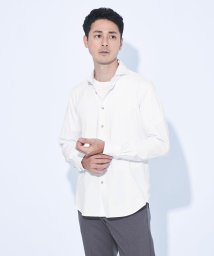 green label relaxing(グリーンレーベルリラクシング)/【WEB限定】JUSTFIT シルケット カット 長袖 シャツ －抗菌－/OFFWHITE