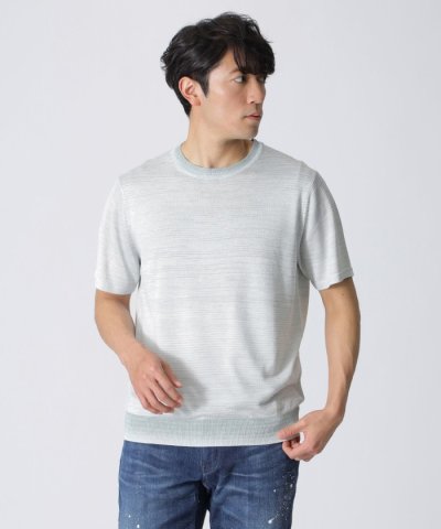 【PRIMA COLLECTION】マイクロボーダーニットTシャツ