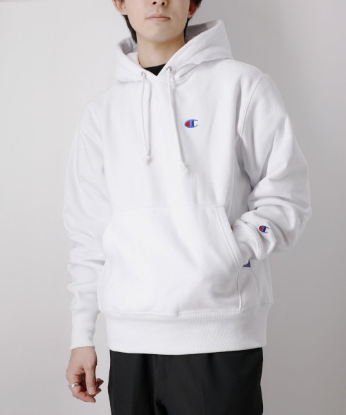 CHAMPION(チャンピオン)/チャンピオン Champion リバースウィーブ パーカー メンズ プルオーバー トレーナー スウェット ロゴ アメカジ カジュアル シンプル 裏起毛 秋冬 ブ/ホワイト